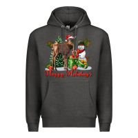 Charcoal Heather happy holidays baby deer Premium Hoodie - LillyAllenDesigns