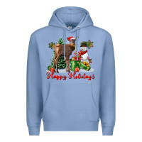 Colony Blue happy holidays baby deer Premium Hoodie - LillyAllenDesigns