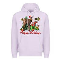 Lilac happy holidays baby deer Premium Hoodie - LillyAllenDesigns