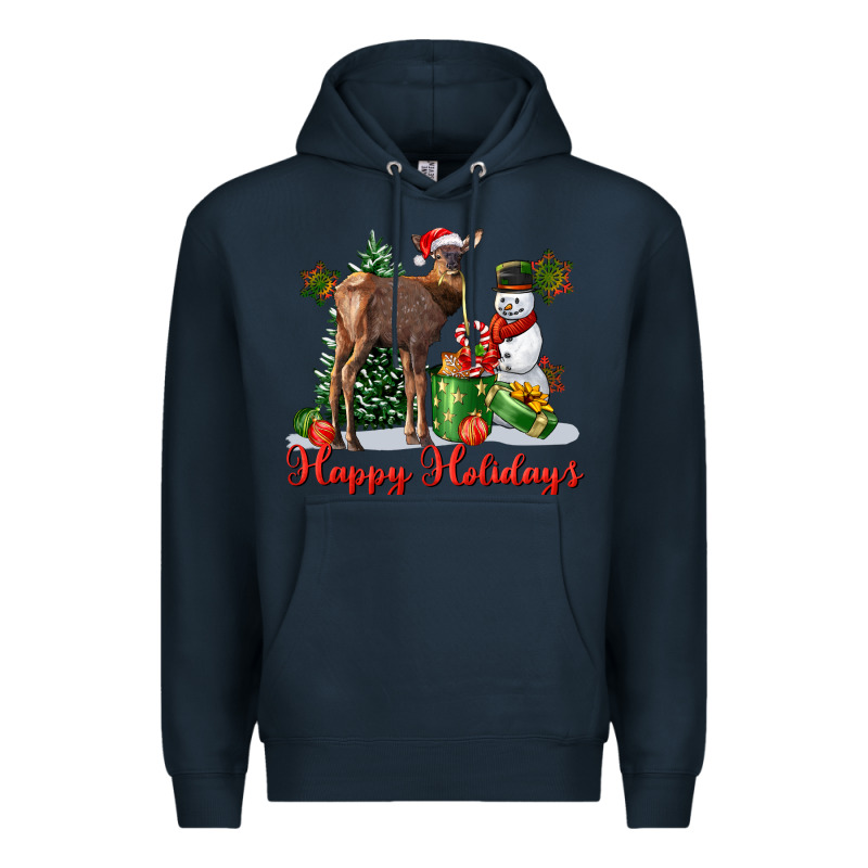 Happy Holidays Baby Deer Premium Hoodie by LillyAllenDesigns | Teevron