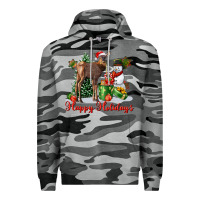 Slate Camo happy holidays baby deer Premium Hoodie - LillyAllenDesigns