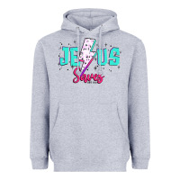 Heather Grey jesus saves Heavyweight Hoodie - JahusDesignShop