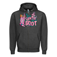 Charcoal Heather give the cancer boot Zipper Hoodie - AdoDesignShop