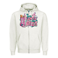 Oatmeal Heather give the cancer boot Zipper Hoodie - AdoDesignShop