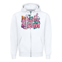 White give the cancer boot Zipper Hoodie - AdoDesignShop
