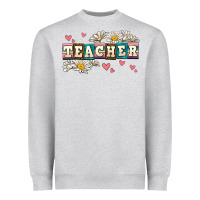 Heather Grey daisy teacher Heavyweight Sweatshirt - AdoDesignShop