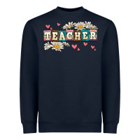Navy daisy teacher Heavyweight Sweatshirt - AdoDesignShop