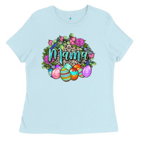 Baby Blue Easter Mama Happy Easter Day Ladies Tee - CowGirlArtShop