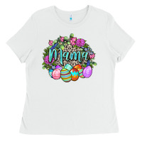 White Easter Mama Happy Easter Day Ladies Tee - CowGirlArtShop