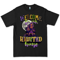 Black welcome to our haunted house Premium Tee - CowGirlArtShop
