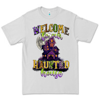 Dove Grey welcome to our haunted house Premium Tee - CowGirlArtShop