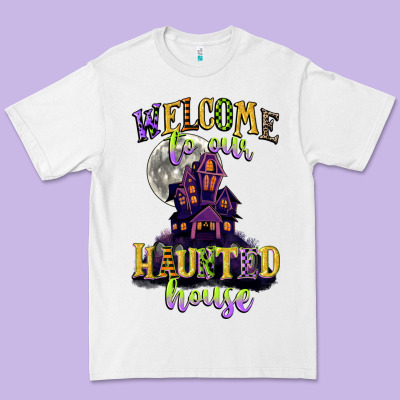 Welcome To Our Haunted House Premium Tee Designed By Cowgirlartshop