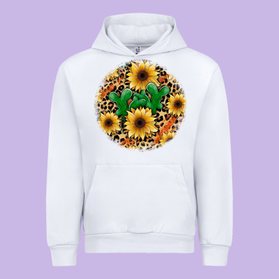 Leopard Cactus Sunflower Urban Hoodie Designed By Jahusdesignshop