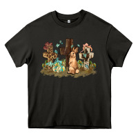 Asphalt Western rabbit bunny with crosses Easter Day Heavy Core Tee - HowdyJamesFarm
