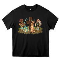 Black Western rabbit bunny with crosses Easter Day Heavy Core Tee - HowdyJamesFarm
