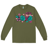 Army Green Xoxo Valentine's Day Turquoise Gem Long Sleeve Tee - FaDigitalArtStudio