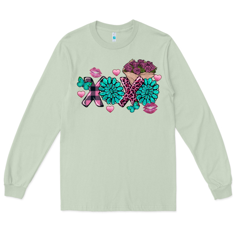 Xoxo Valentine's Day Turquoise Gem Long Sleeve Tee by FaDigitalArtStudio | Teevron