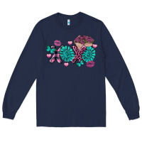 Navy Xoxo Valentine's Day Turquoise Gem Long Sleeve Tee - FaDigitalArtStudio