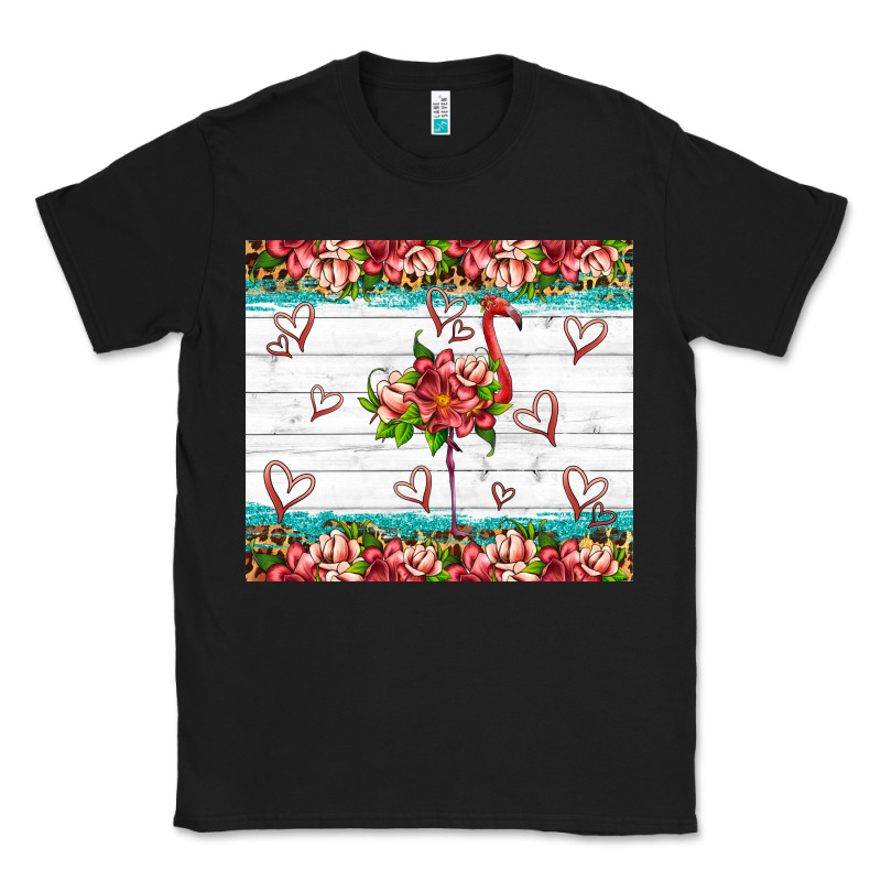 Flamingo With Tropical Flowers Classic Tee by Artiststas | Teevron
