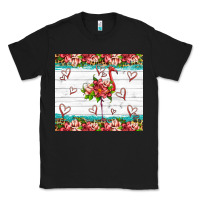 Black flamingo with tropical flowers Classic Tee - Artiststas