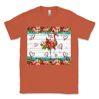 Copper flamingo with tropical flowers Classic Tee - Artiststas