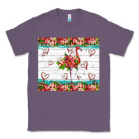 Lavender flamingo with tropical flowers Classic Tee - Artiststas