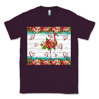 Plum flamingo with tropical flowers Classic Tee - Artiststas