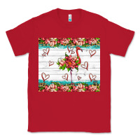 Red flamingo with tropical flowers Classic Tee - Artiststas