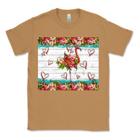 Toasted Coconut flamingo with tropical flowers Classic Tee - Artiststas