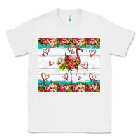 White flamingo with tropical flowers Classic Tee - Artiststas