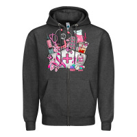 Charcoal Heather nurse cancer Zipper Hoodie - AdoDesignShop