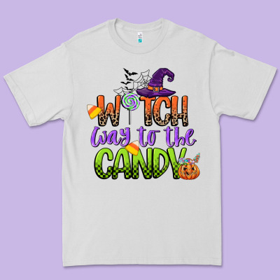 Witch Way To The Candy Premium Tee Designed By Cowgirlartshop