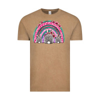 Vintage Coffee Easter bunny rainbow Vintage Tee - OliviaCreatesArt