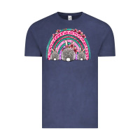 Vintage Denim Easter bunny rainbow Vintage Tee - OliviaCreatesArt