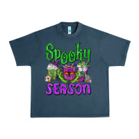 Midnight Navy Spooky Season Coffee Cups Urban Heavy Tee - FaDigitalArtStudio