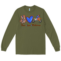Army Green Peace Love Motocross Long Sleeve Tee - RanaPortraitStore