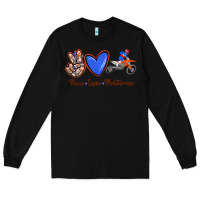 Black Peace Love Motocross Long Sleeve Tee - RanaPortraitStore