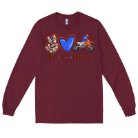 Burgundy Peace Love Motocross Long Sleeve Tee - RanaPortraitStore