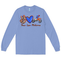 Colony Blue Peace Love Motocross Long Sleeve Tee - RanaPortraitStore