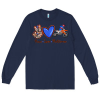Navy Peace Love Motocross Long Sleeve Tee - RanaPortraitStore