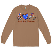 Toasted Coconut Peace Love Motocross Long Sleeve Tee - RanaPortraitStore