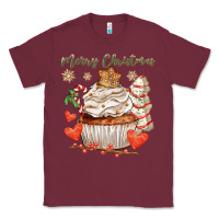 Burgundy merry christmas cupcake Classic Tee - CowGirlArtShop