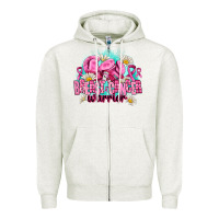 Oatmeal Heather breast cancer warrior Zipper Hoodie - AdoDesignShop