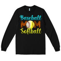 Black baseball mom softball Long Sleeve Tee - BundleAndBundleShop