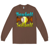 Chestnut baseball mom softball Long Sleeve Tee - BundleAndBundleShop