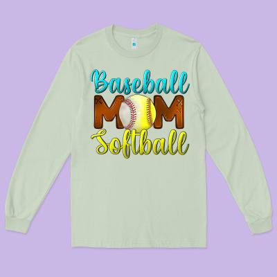 Baseball Mom Softball Long Sleeve Tee Designed By Bundleandbundleshop
