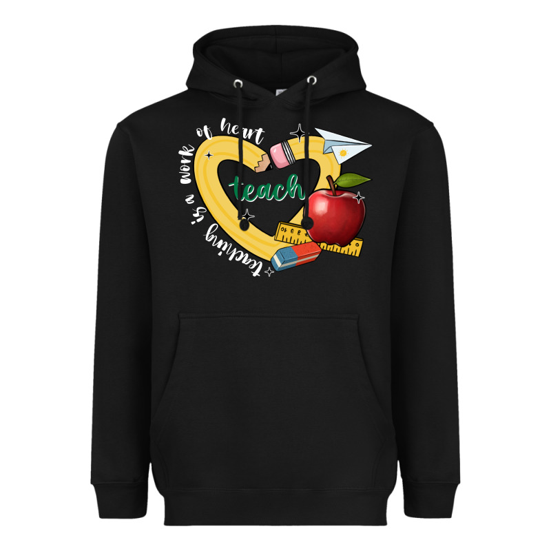 Teaching Is A Work Of Heart Heavyweight Hoodie by JahusDesignShop | Teevron