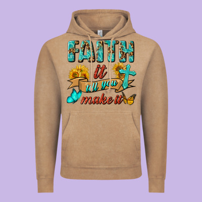 Faith It Till You Make It Vintage Hoodie Designed By Bundleandbundleshop