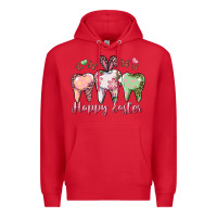 Red Happy Easter Dental Premium Hoodie - RanaPortraitStore
