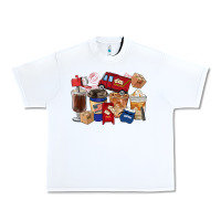 White Postal Worker Coffee Cups Urban Heavy Tee - FaDigitalArtStudio
